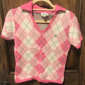 Lily Pulitzer argyle golf sweater